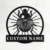 Custom Black Scarab Beetle Personalized Black Scarab Beetle Name Sign Decoration For Room Scarab Beetle Metal Decorations